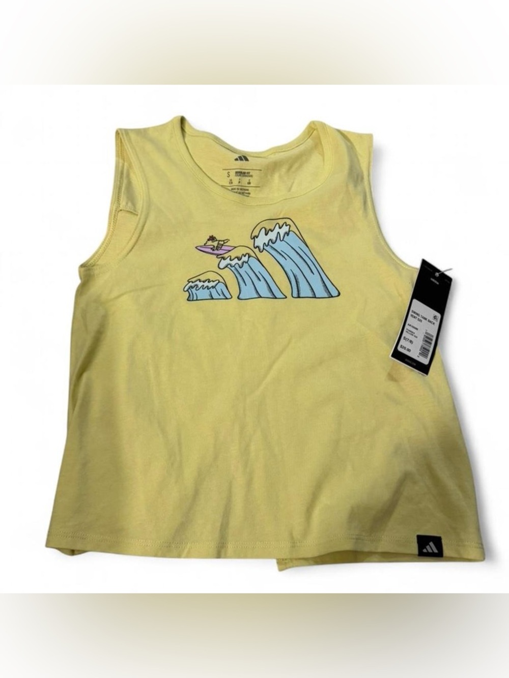 adidas Kids Yellow Surf Wave Tank Top